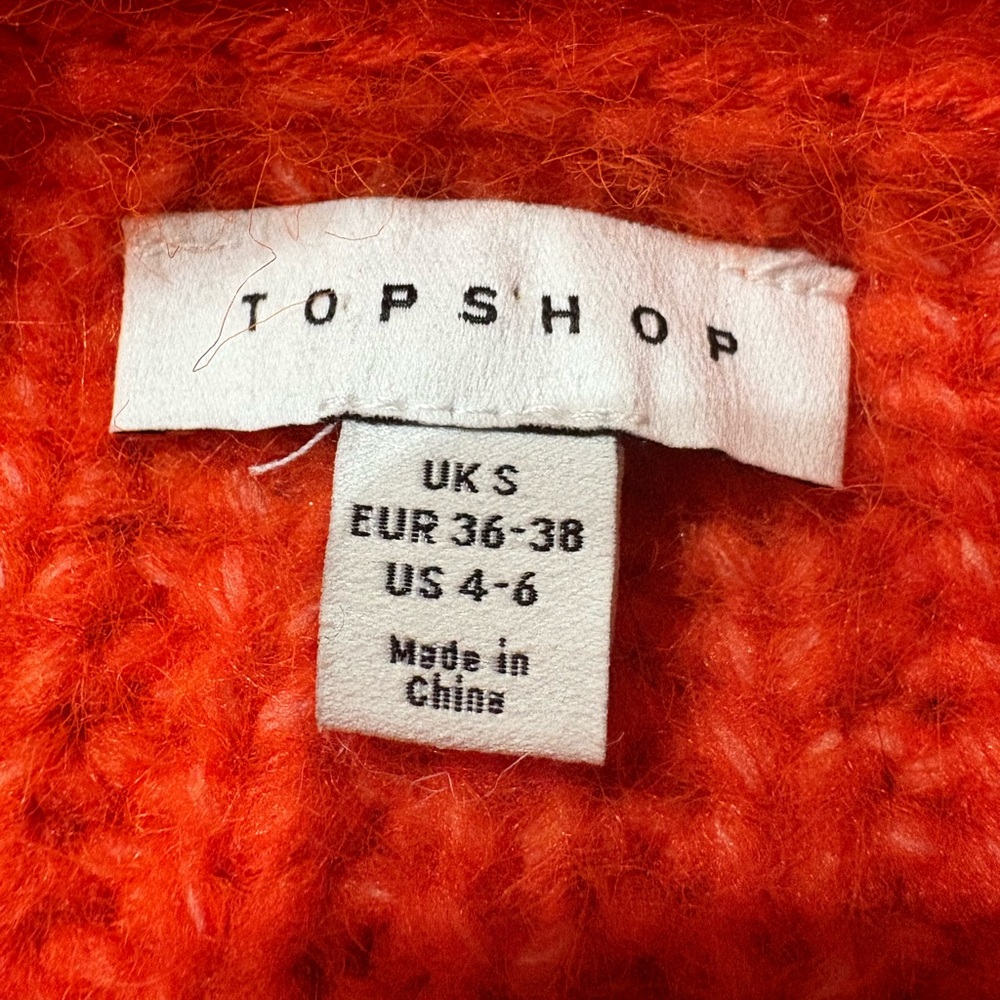 Topshop knit volume sleeve fluffy sweater Size SMALL NWOT - Picture 7 of 8